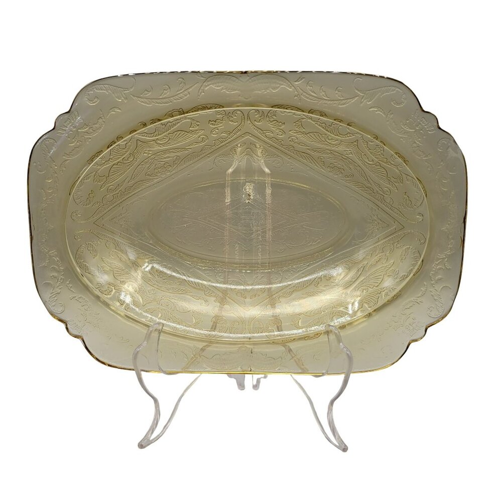 1930's Depression Glass Federal Madrid Amber Serving Bowl